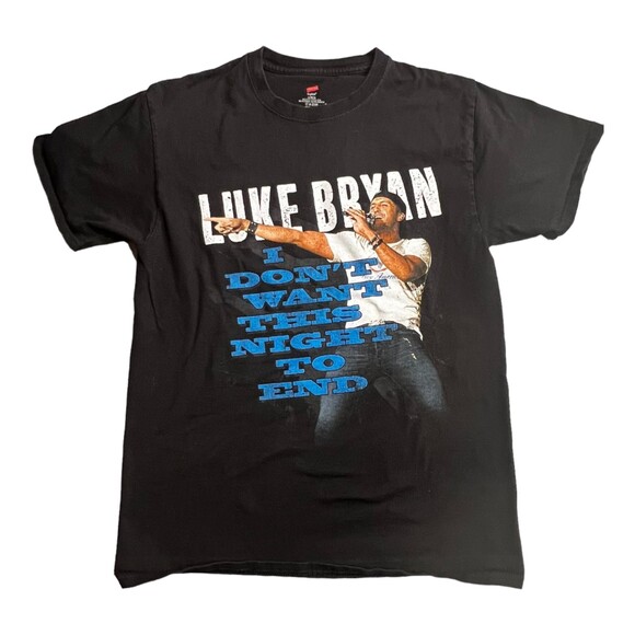 Luke Bryan Tee I Don't Want This Night To End Tour T-Shirt Black Size Medium - Picture 1 of 10